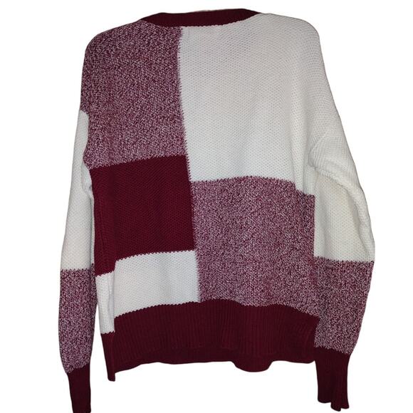 Anthropologie Cotton Blend block print sweater size Medium - Picture 2 of 3